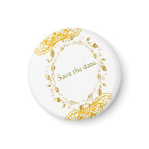Élégant or floral "Save the Date" Magnet