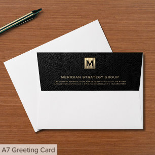 Élégant or Monogramme Enveloppe d'adresse de retou