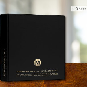 Élégant or Monogramme Financial Planner Classeur