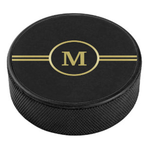 Élégant or Monogramme personnalisé sur noir
