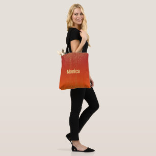 Elegant Orang Yellow Glitter personalized name Tote Bag