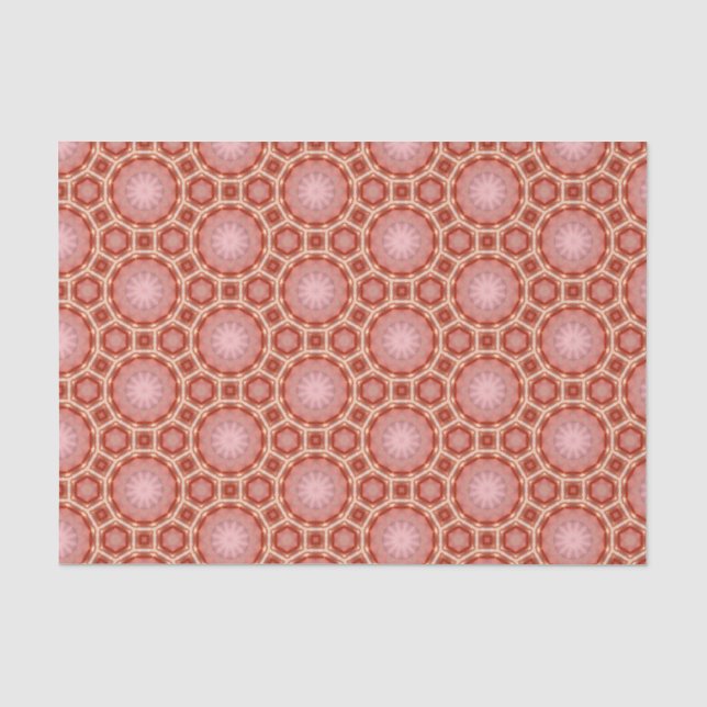 Elegant Orange and Pink Modern Geometric Pattern  Tissue Paper (Front)