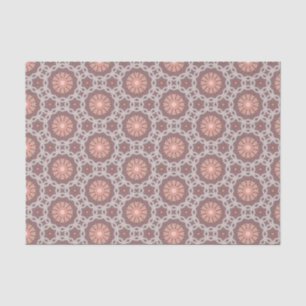Elegant Orange and Taupe Modern Geometric Pattern  Tissue Paper