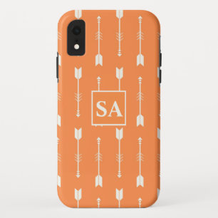 Elegant Orange and white Arrows iPhone XR Case