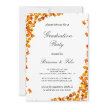 Elegant Orange and Yellow Floral Graduation Party