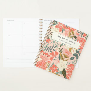 Elegant Orange Blush Peach Green Ambrosia Floral Planner
