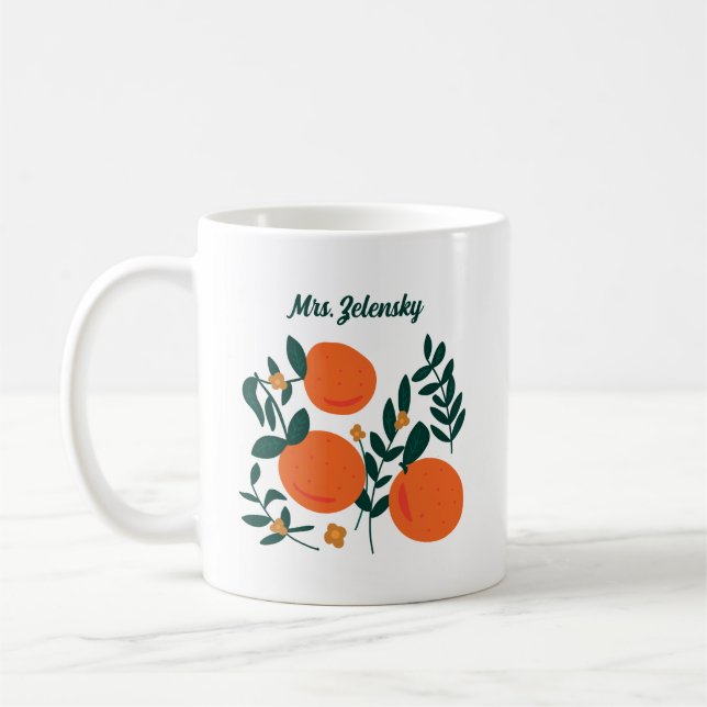 Elegant Orange Breeze Coffee Mug (Left)