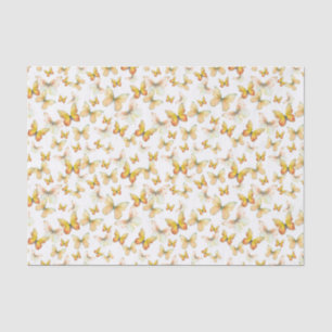 Elegant Orange Butterflies Pattern Tissue Paper