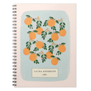 Elegant Orange Citrus Personalized Notebook