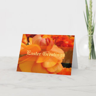 Elegant Orange Easter Flower Greeting Card