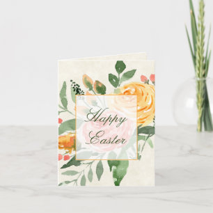  Elegant Orange floral custom Easter Holiday Card
