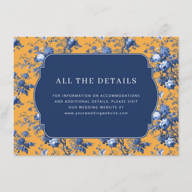 Elegant Orange Floral Enclosure Card (Front)