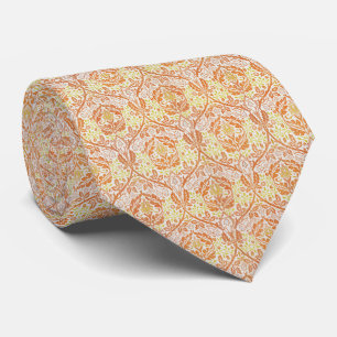Elegant Orange Floral Pattern Tie