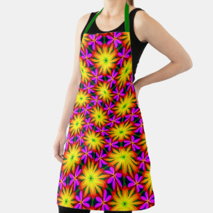 Elegant Orange Flower Pattern Apron