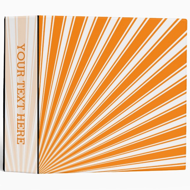Elegant Orange Funky Sun Rays Background Binder (Front/Spine)