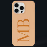 Elegant Orange Minimalist Initial Monogram iPhone 15 Pro Max Case<br><div class="desc">Elegant Orange Minimalist Initial Monogram iPhone Case</div>