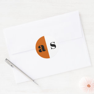Elegant orange monogram envelope seal wedding