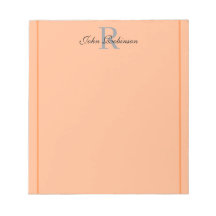 Elegant Orange Monogram Notepad