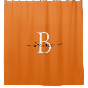 Elegant Orange Monogram Script Name
