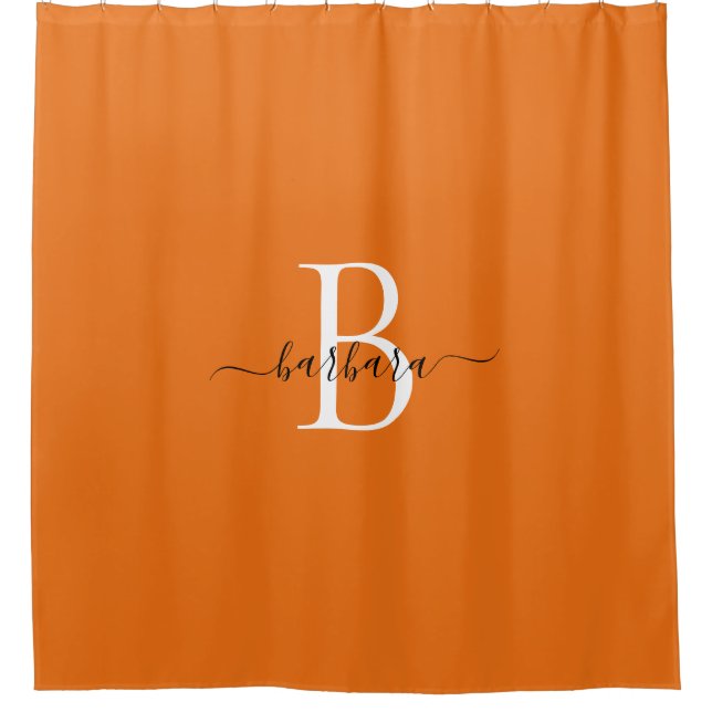 Elegant Orange Monogram Script Name (Front)