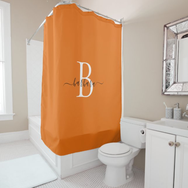 Elegant Orange Monogram Script Name (In Situ)