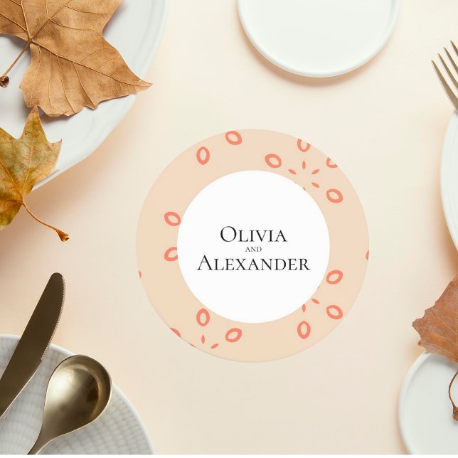 Elegant Orange Pattern Wedding Coaster (Creator Uploaded)