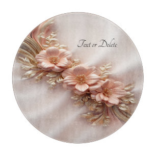 Elegant Orange Peach Floral Cutting Board