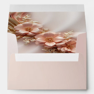 Elegant Orange Peach Floral Envelope