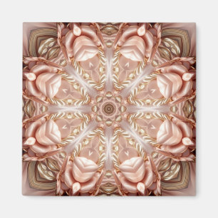 Elegant Orange Peach Floral Magnet