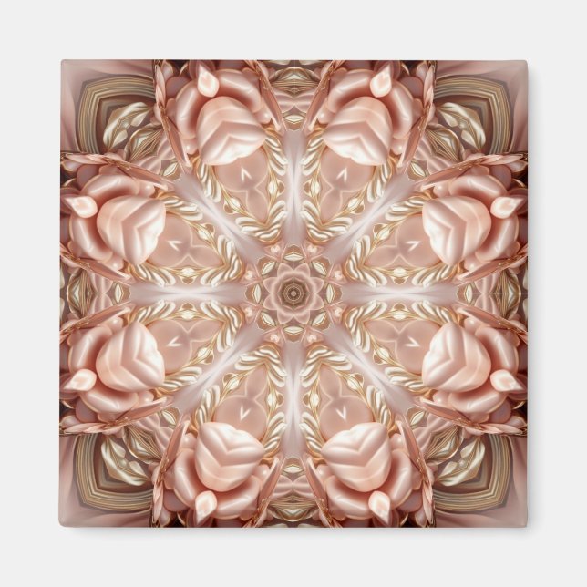 Elegant Orange Peach Floral Magnet (Front)
