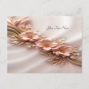 Elegant Orange Peach Floral Postcard