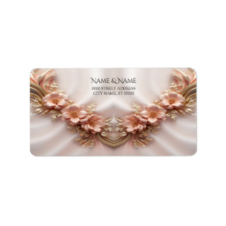 Elegant Orange Peach Floral Return Address Label