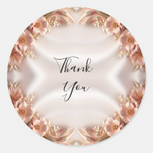 Elegant Orange Peach Floral Sticker