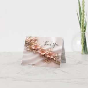 Elegant Orange Peach Floral Thank You Card