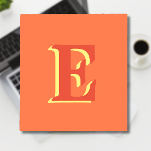 Elegant Orange Red 3D Initial Letter Coral Notepad