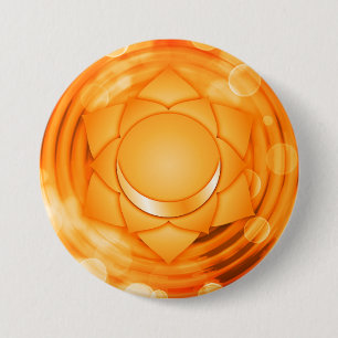 Elegant Orange Sacral Chakra Zen Yoga Spiritual 3 Inch Round Button