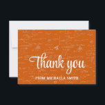 Elegant Orange Script Mathematics Graduation Thank You Card<br><div class="desc">Simple but elegant graduation orange thank you card with a beautiful script font and a background of mathematical formulas and equations. Perfect for math and engineering graduates. Illustrated and designed by Patricia Alvarez.</div>