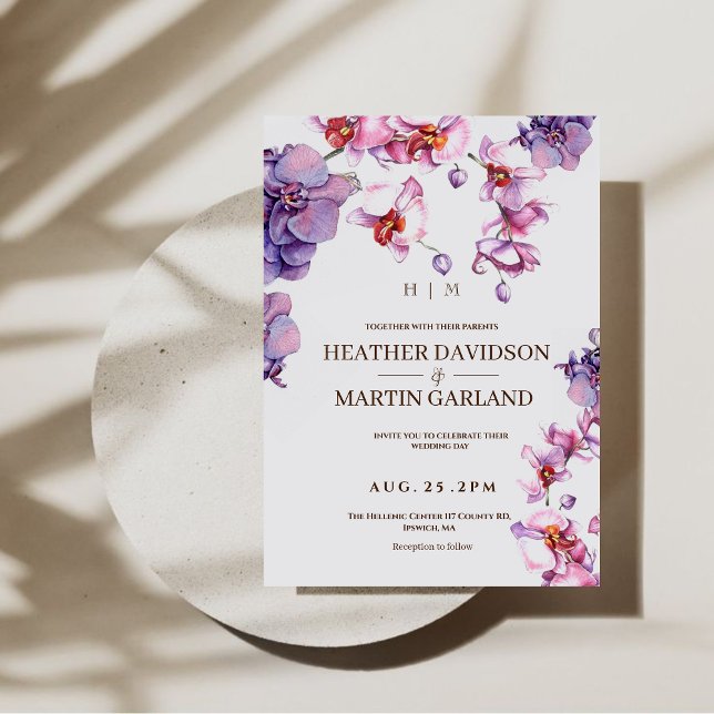 Elegant Orchid Botanical Wedding Invitation (Creator Uploaded)