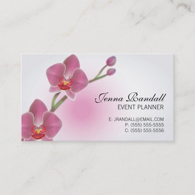 Elegant Orchid Double-Sided Business Card (Front)