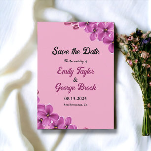 Elegant Orchid Flower Dusty Rose Floral Wedding Save The Date