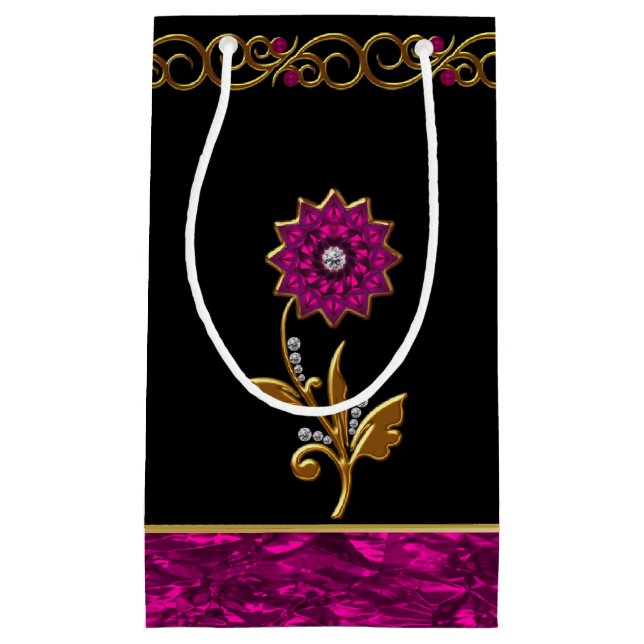 Elegant Orchid Flower Jewel Gift Bag (Front)