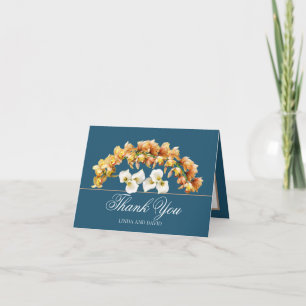 Elegant Orchid & Lily Botanical Pretty Thank You Card