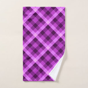 Elegant Orchid Purple Plaid Hand Towel