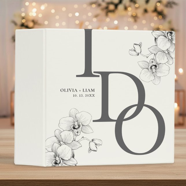 Elegant Orchid Vows I Do Floral Couple Wedding Binder (Creator Uploaded)
