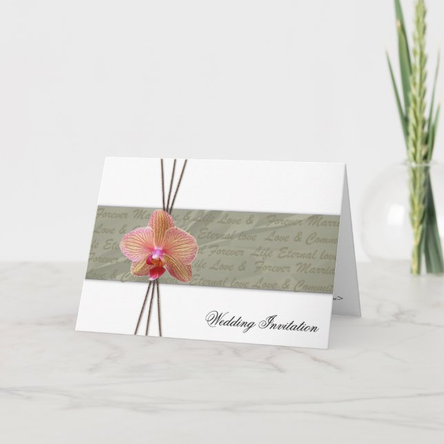 Elegant Orchid Wedding Invitation (Front)