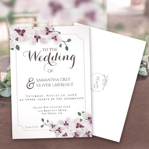 Elegant Orchid Wedding Invitation Card
