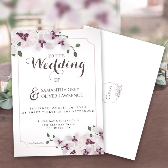 Elegant Orchid Wedding Invitation Card (Creator Uploaded)