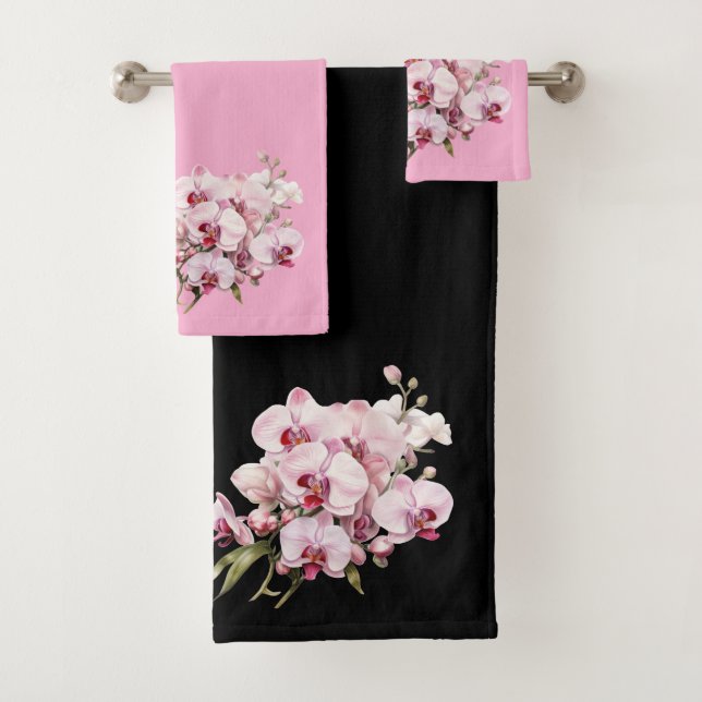 Elégant orchidée rose et noire (En situation)
