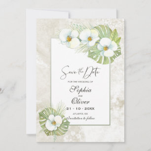 Elegant Orchids Floral Wedding Save the Date