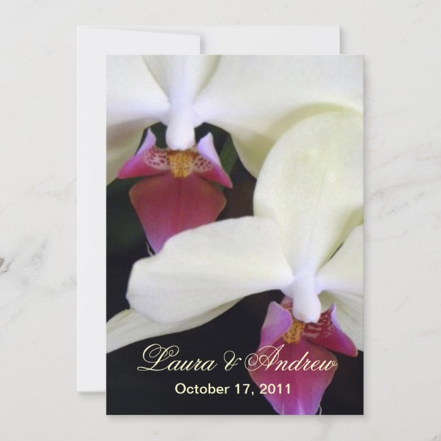 Elegant Orchids Formal Wedding Invitations 5x7 (Front)
